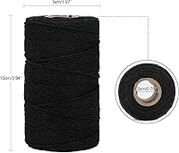 Vista 3 de G2PLUS Cuerda Negra, 2MM 328 Pies de Cuerda de Algodón Natural para Manualidades, Cuerda de Algodón Negra para Panaderos, Cuerda de Embalaje