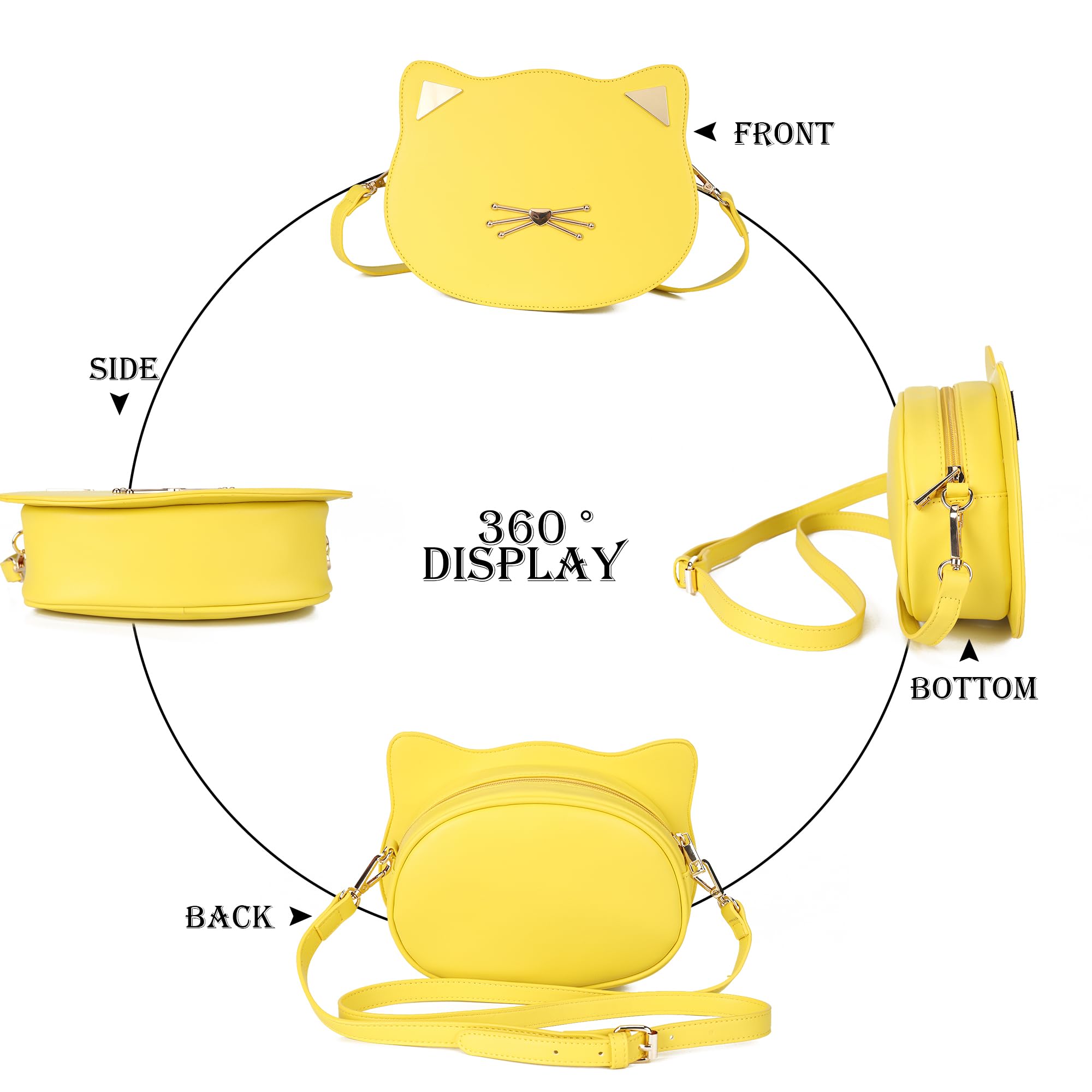 Gladdon borsa ragazza, borsetta ragazza, borsetta tracolla donna piccola,borsa a tracolla da donna con orecchie di gatto, borsa da gatto per ragazze regalo