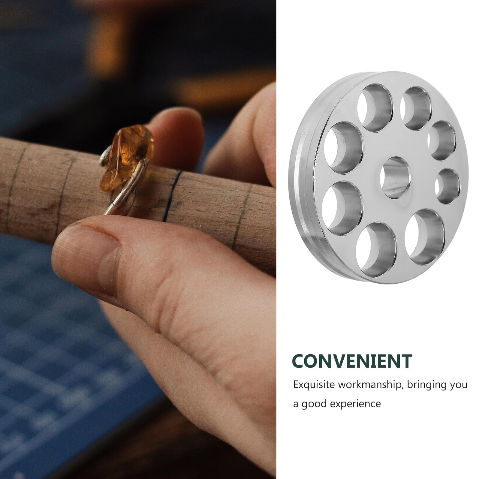 IWOWHERO Herramienta Expansora de Joyería con Placa de Acero al Carbono para Ajuste de Anillos Ranuras para Tallas Múltiples Accesorio para Reparación y Personalización de Anillos