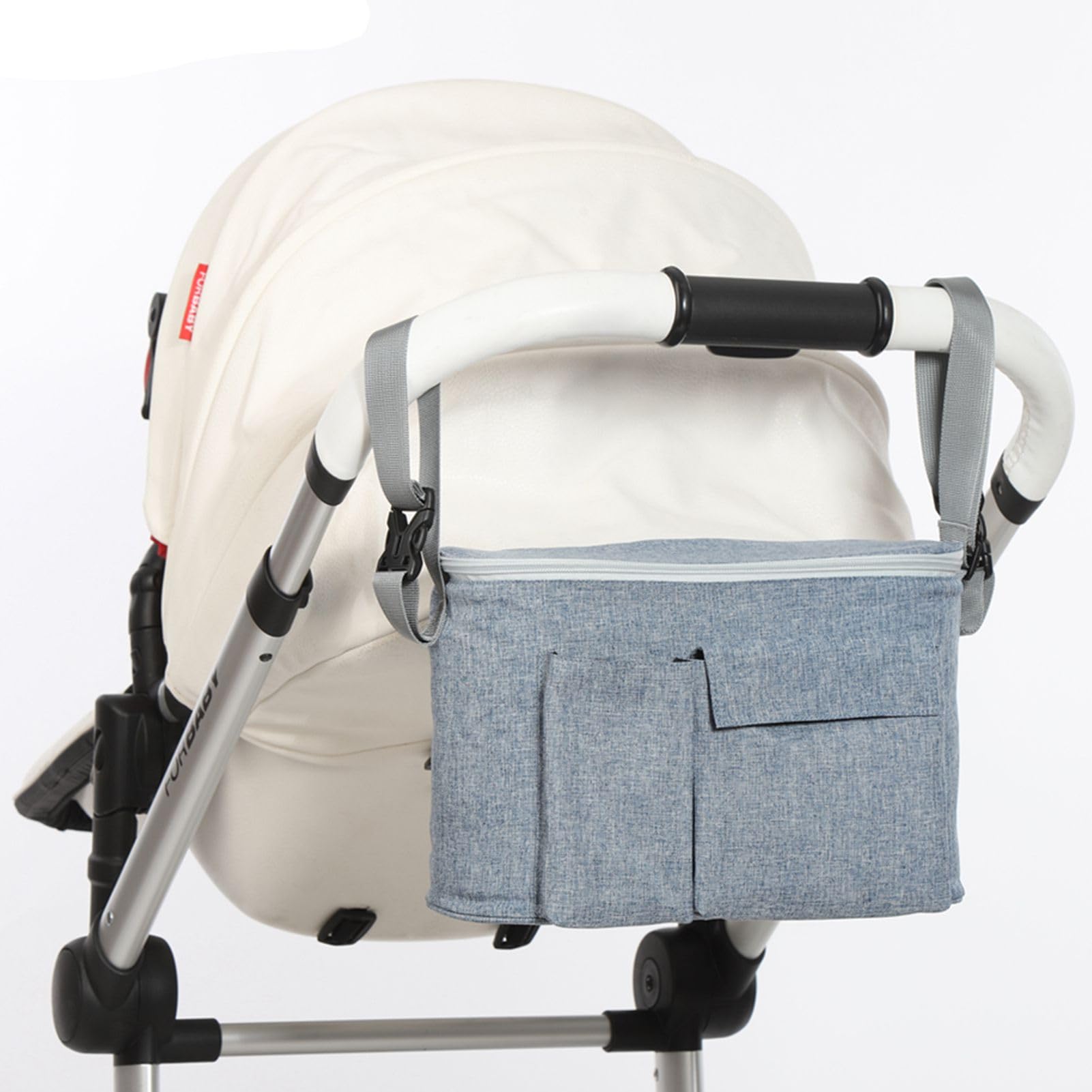 Brrnoo Stroller Caddy, Universal Stroller Organizer Storage Bag with Multiple Compartments