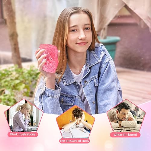 Miniatura 5 de Fidget Cube - Bola antiestrés, juguete sensorial de hielo para niños y adultos, alivio de la ansiedad, juguete para apretar azúcar de malta, juguete