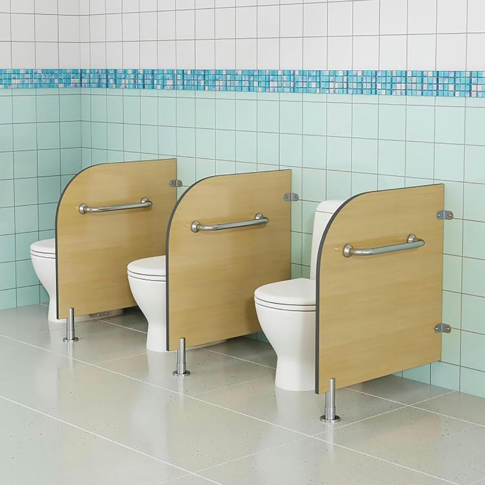 Przegroda do pisuaru dla dzieci, montowana na podłodze, 5-pak, 60 x 70 cm, idealna do szkół, przedszkoli, centrów handlowych, publicznych toalet – zwiększenie higieny i prywatności