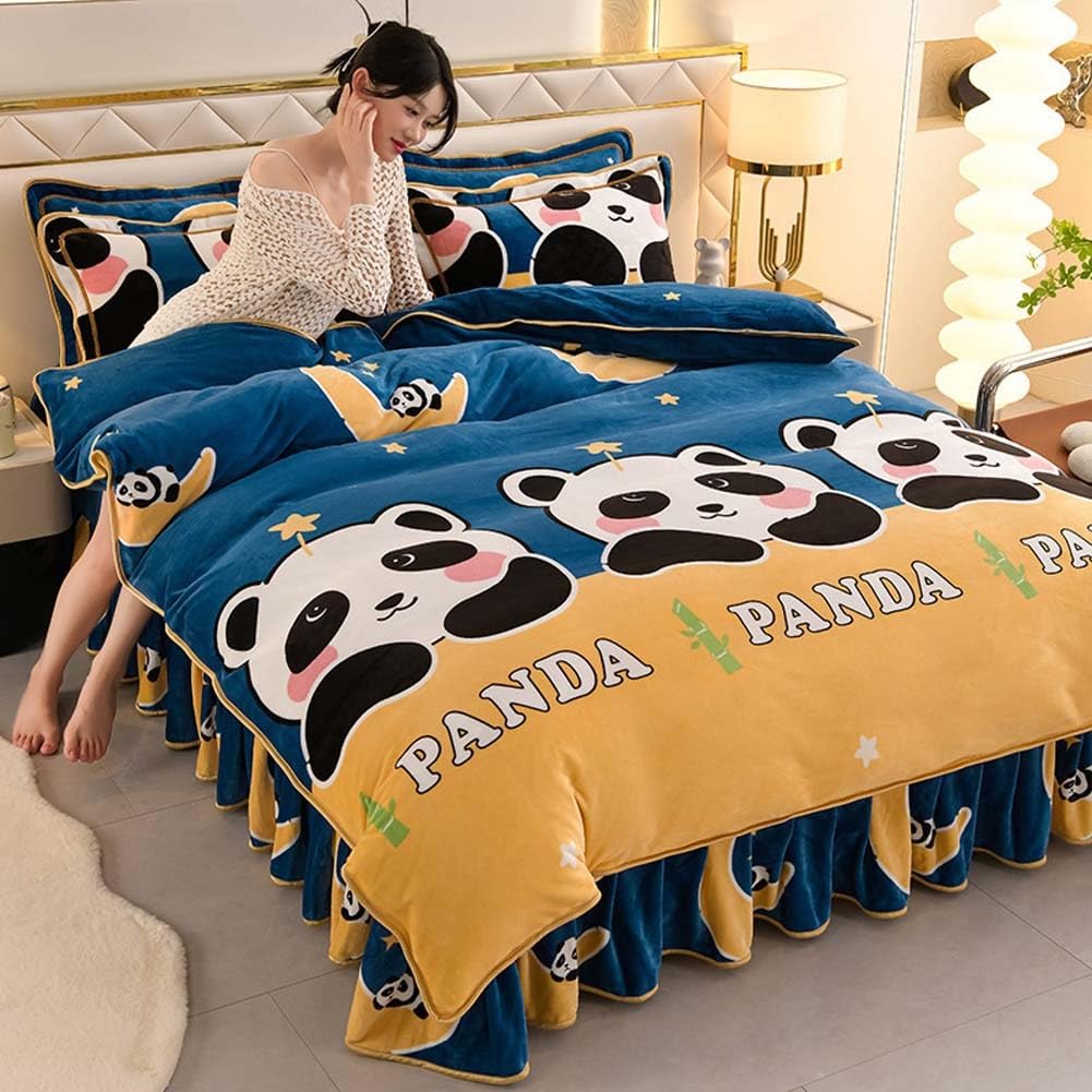 Cubrecama con faldón de volantes de 220x240cm y fundas de almohada