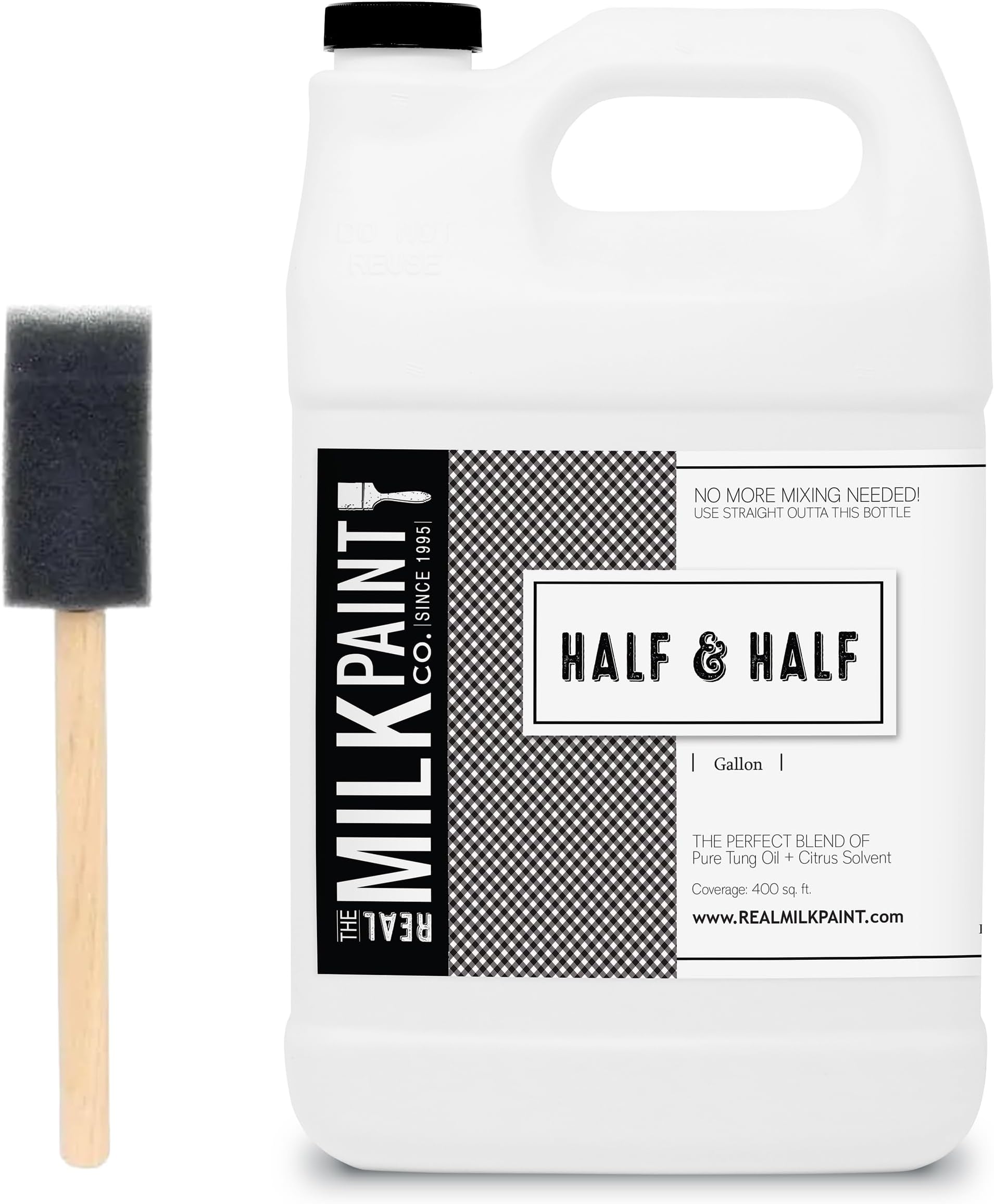 Real Milk Paint, Half and Half, Pure Tung Oil and Orange Peel Oil for Wood Finishing, Cutting Boards, Butcher Blocks, Clay, Stone, and Slate, Food Grade, 1 Gallon