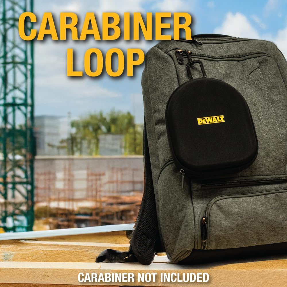 DEWALT Heavy Duty Protective Headphone Case for Neckband Earbuds, Compact Lightweight w/EVA Earphone Hard Shell Case, Headset Travel Carry Shockproof, Water-Resistant, Soft Interior & Accessory Pocket - Image 9