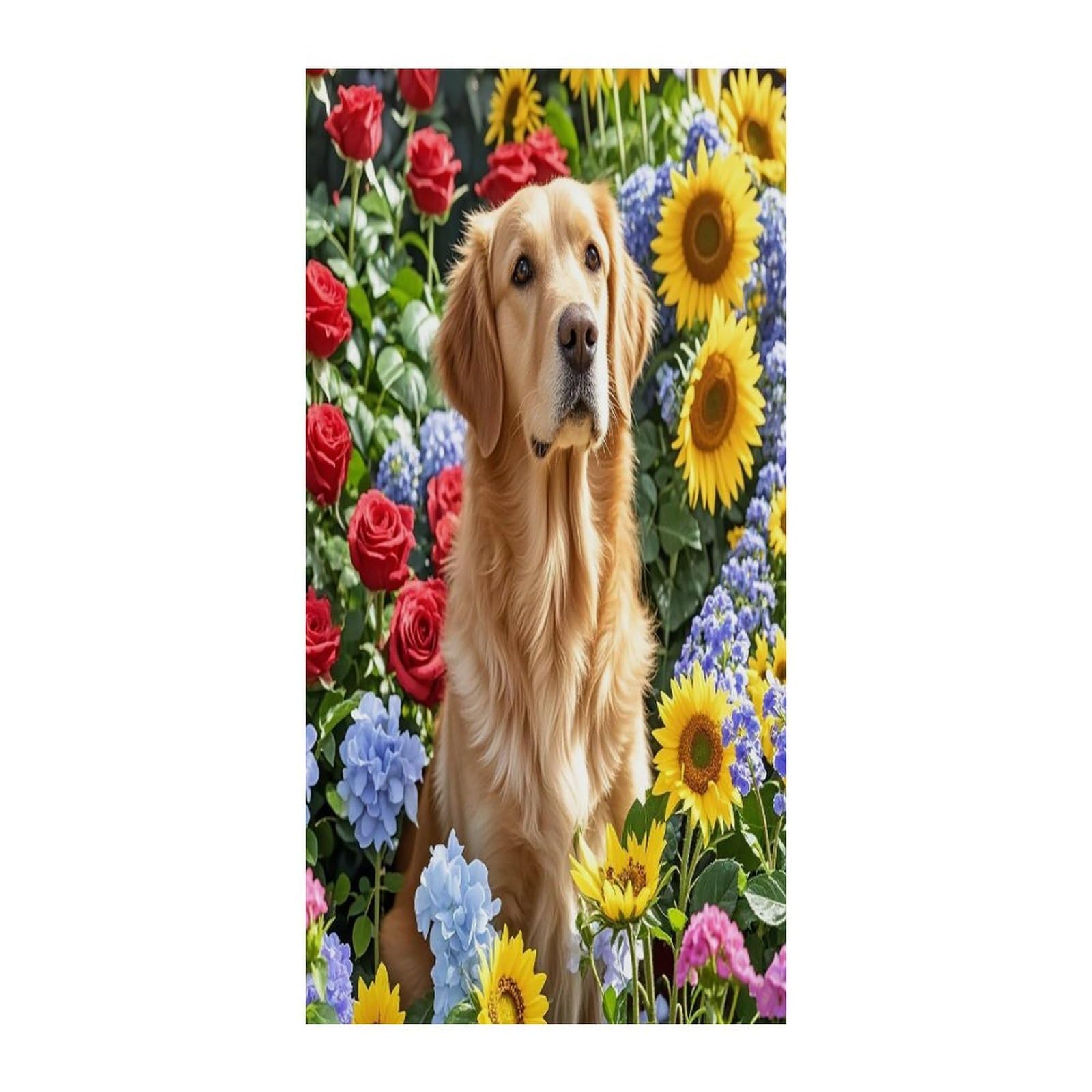 Cortina opaca para puerta Golden Retriever divisor de privacidad una pieza de 70x35.4 pulgadas