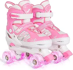 Patins para crianças, patins para meninos para meninas com todas as rodas iluminadas, patins ajustáveis para iniciantes em ambientes internos e externos