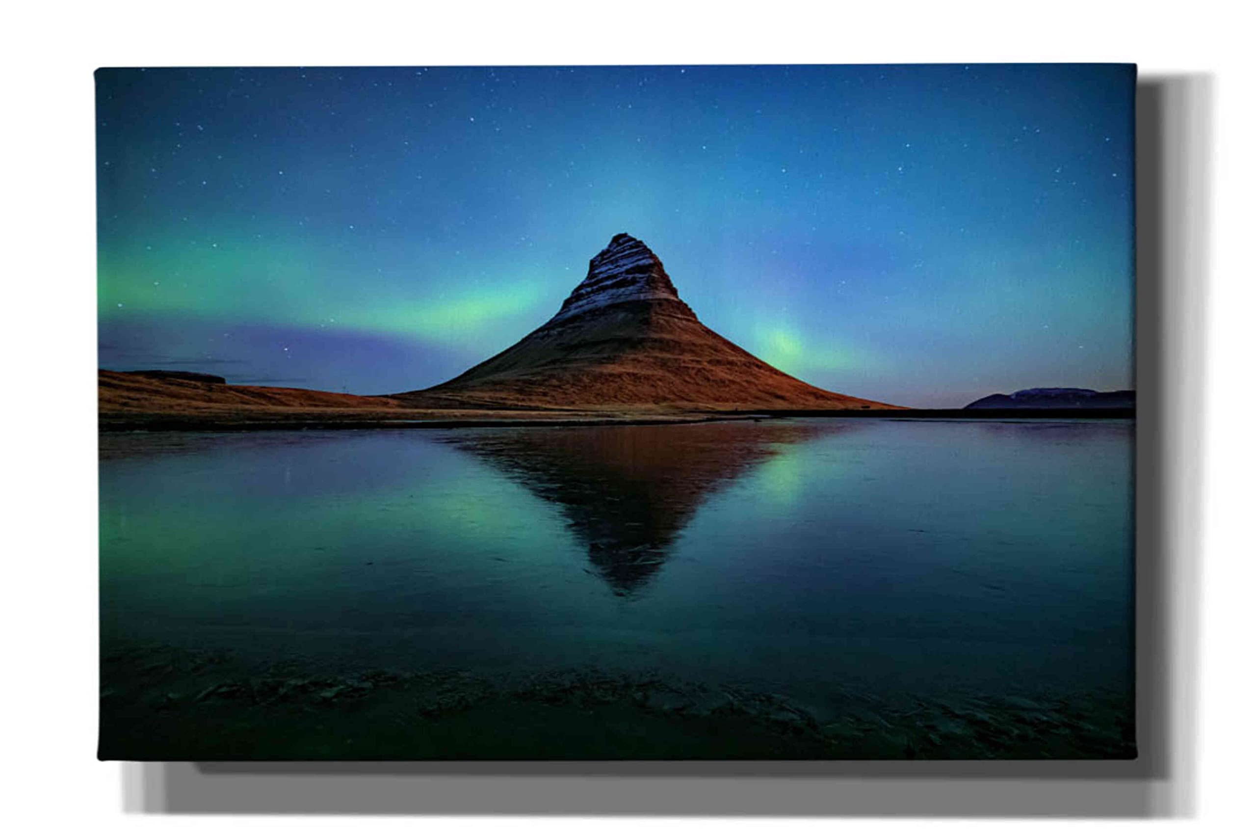Epic Graffiti 'Northern Light Aurora Borealis Over Kirkjufell 2' by Epic Portfolio, Giclee Canvas Wall Art, 18
