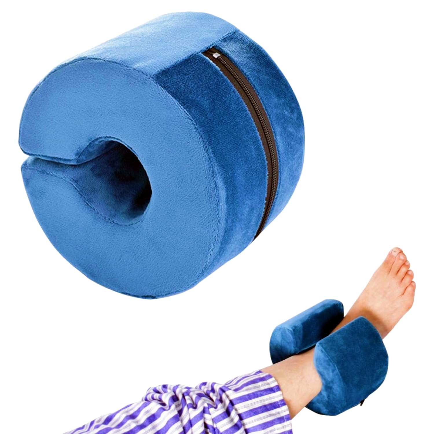 GREUS Heel Pillow Protectors for Pressure Sores Ulcer Heel Pain Relieve Cushion Anti Bed Sore Pad Foot Elevation Pillow Wedge Support Leg Rest (Blue 1 * Pcs)