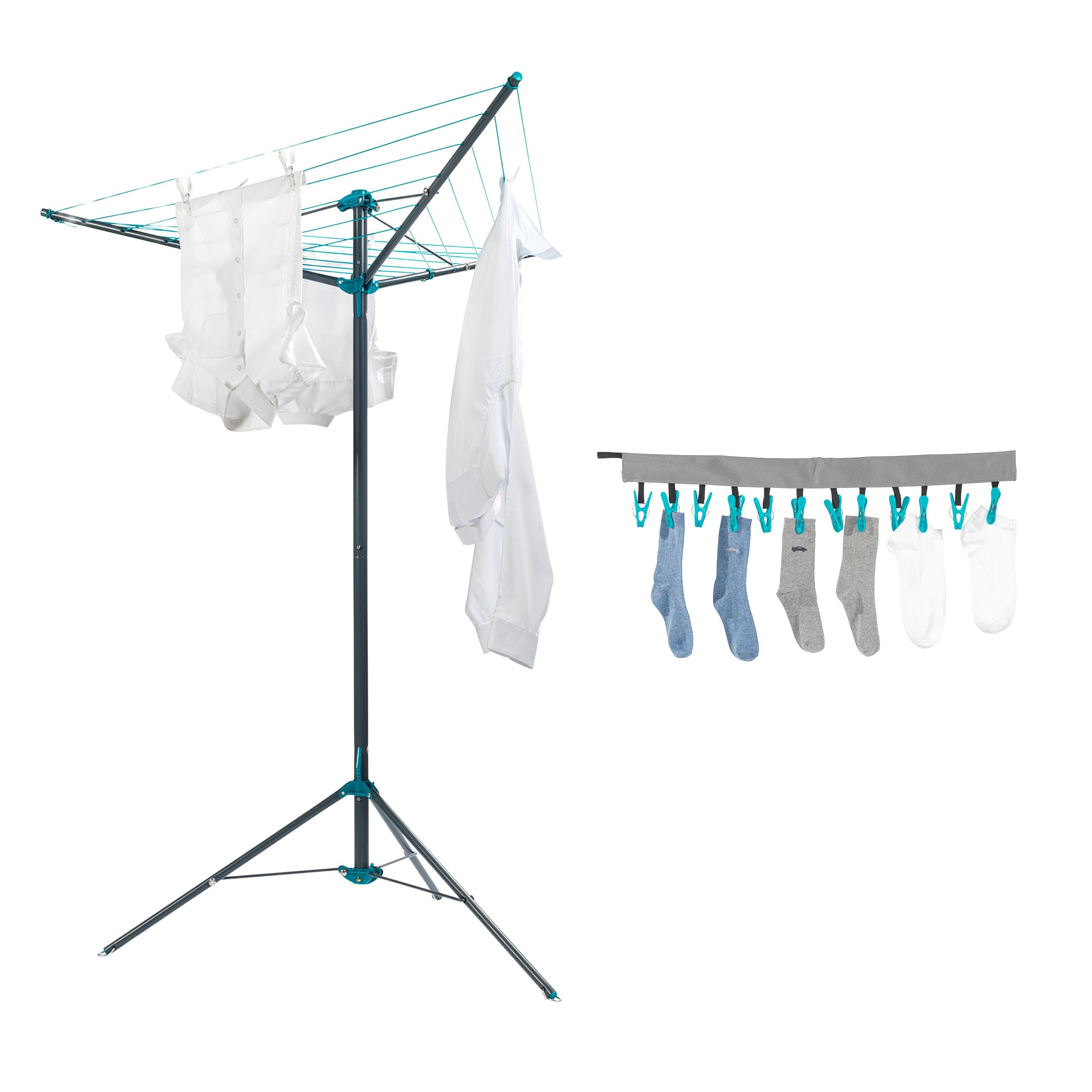 Beldray Rotary Clothes Airer Set, 16m Free-Standing Tripod Dryer