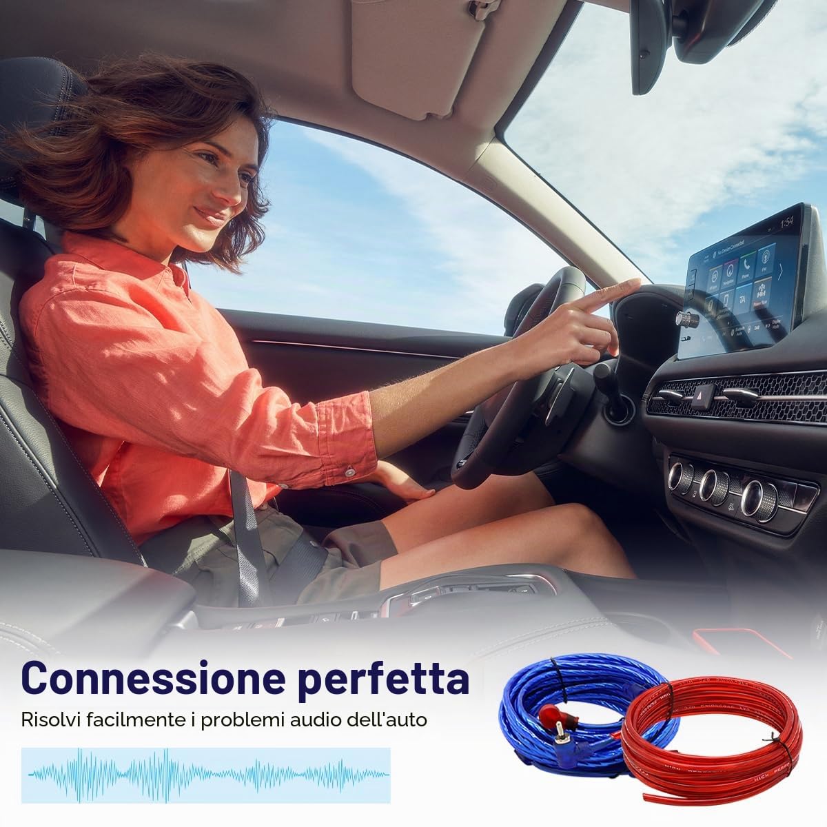 Cavo di collegamento per auto 10 GA 1500 volte amplificatore di potenza 4,5 m per amplificatori audio auto, cavo subwoofer per auto