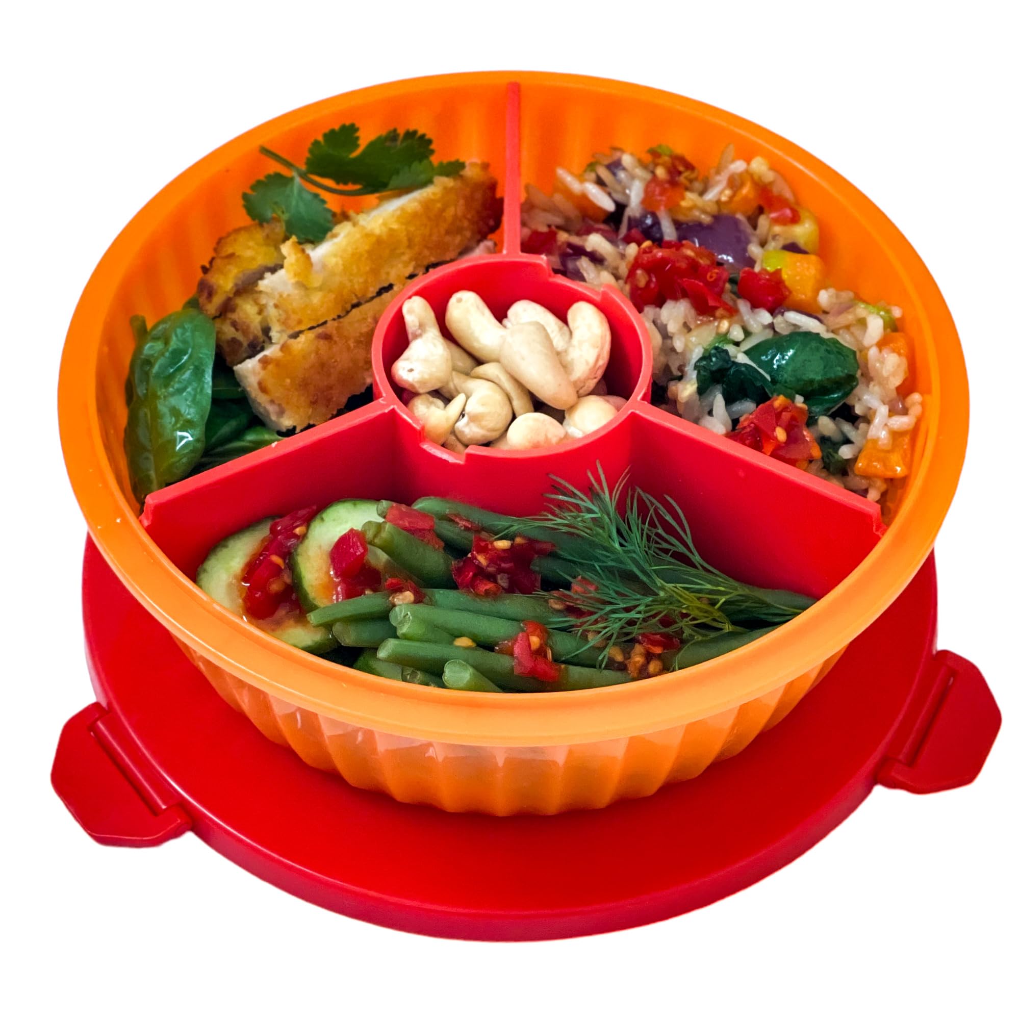 Yumbox Poke Salatschüssel Auslaufsicher 4,2 Tassen – Mit 3-teiliger Trennwand, BPA-frei, Mikrowellen- & Spülmaschinenfest (Lagoon Blue)
