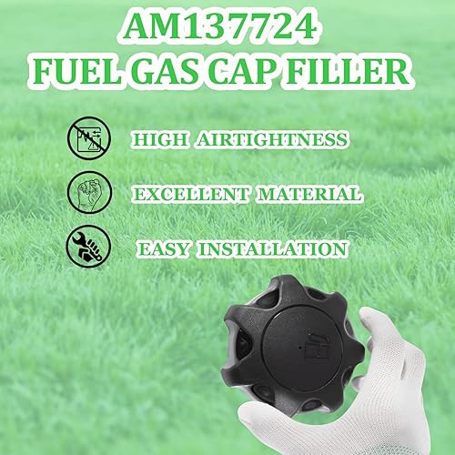 Miniatura 4 de AM137724 - Llenador de tapa de gas combustible compatible con 325 335 345 LT150 160 X 465 475 485 575 585 700 724 Z225 245 445 465 Llenadora de tapa