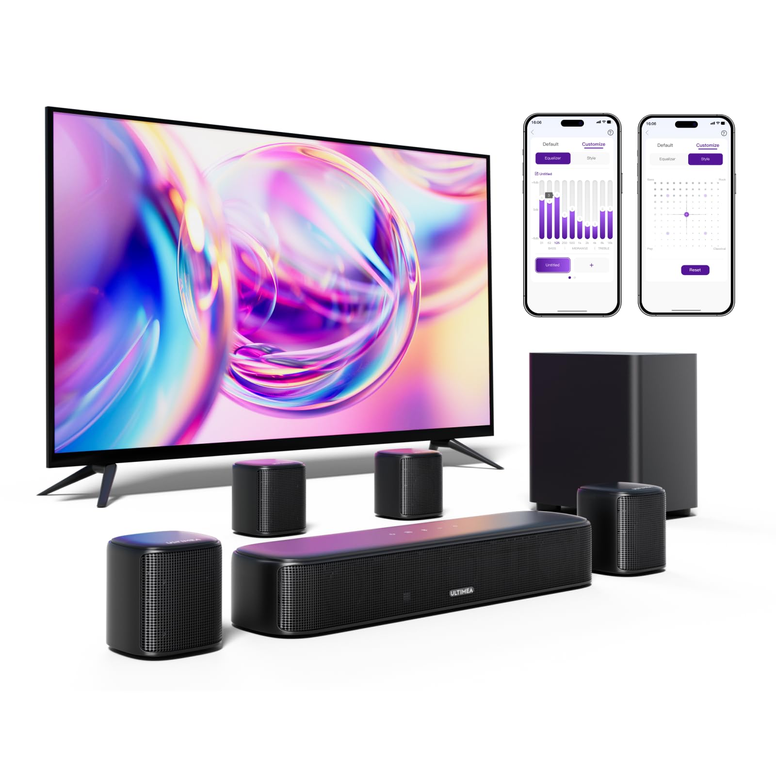 ULTIMEA Aura A40 7.1CH Surround Soundbar with Subwoofer & 4 Rear