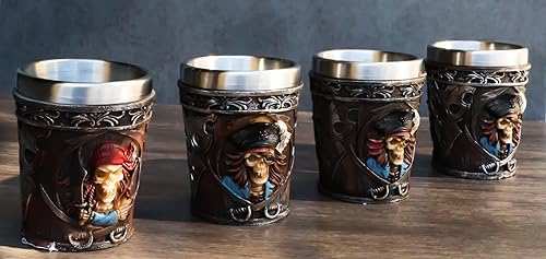 Miniatura 8 de Ebros Myths Legends And Fantasy Spirit - Juego de 4 vasos de chupito con temática de 2 onzas, carcasa de resina con forro de acero inoxidable, gran