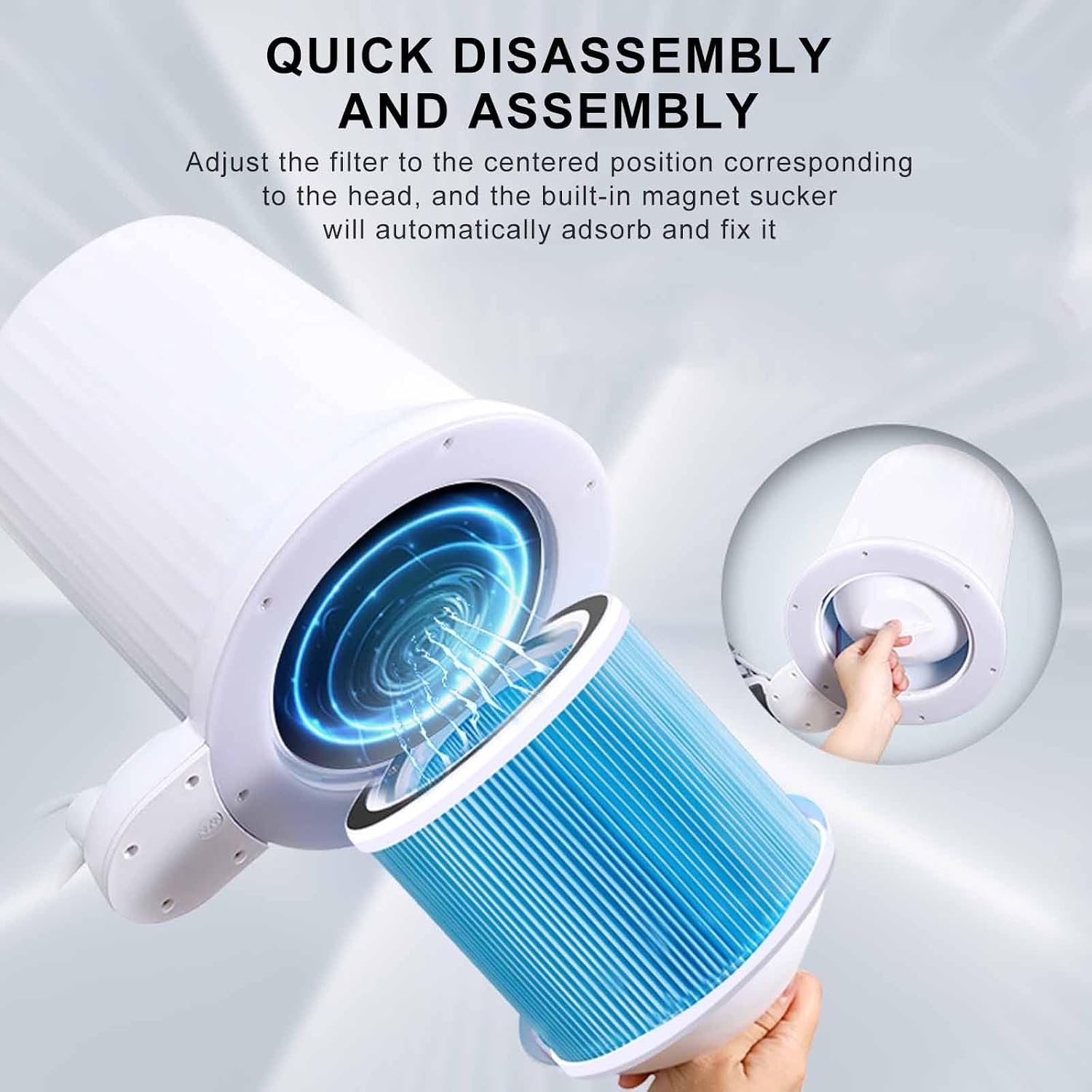 80 W Nail Art Electric Vacuum Cleaner,with Changeable Filter and Universal Table Mount,Foldable Professional Nail Dust Collector Extractor,B