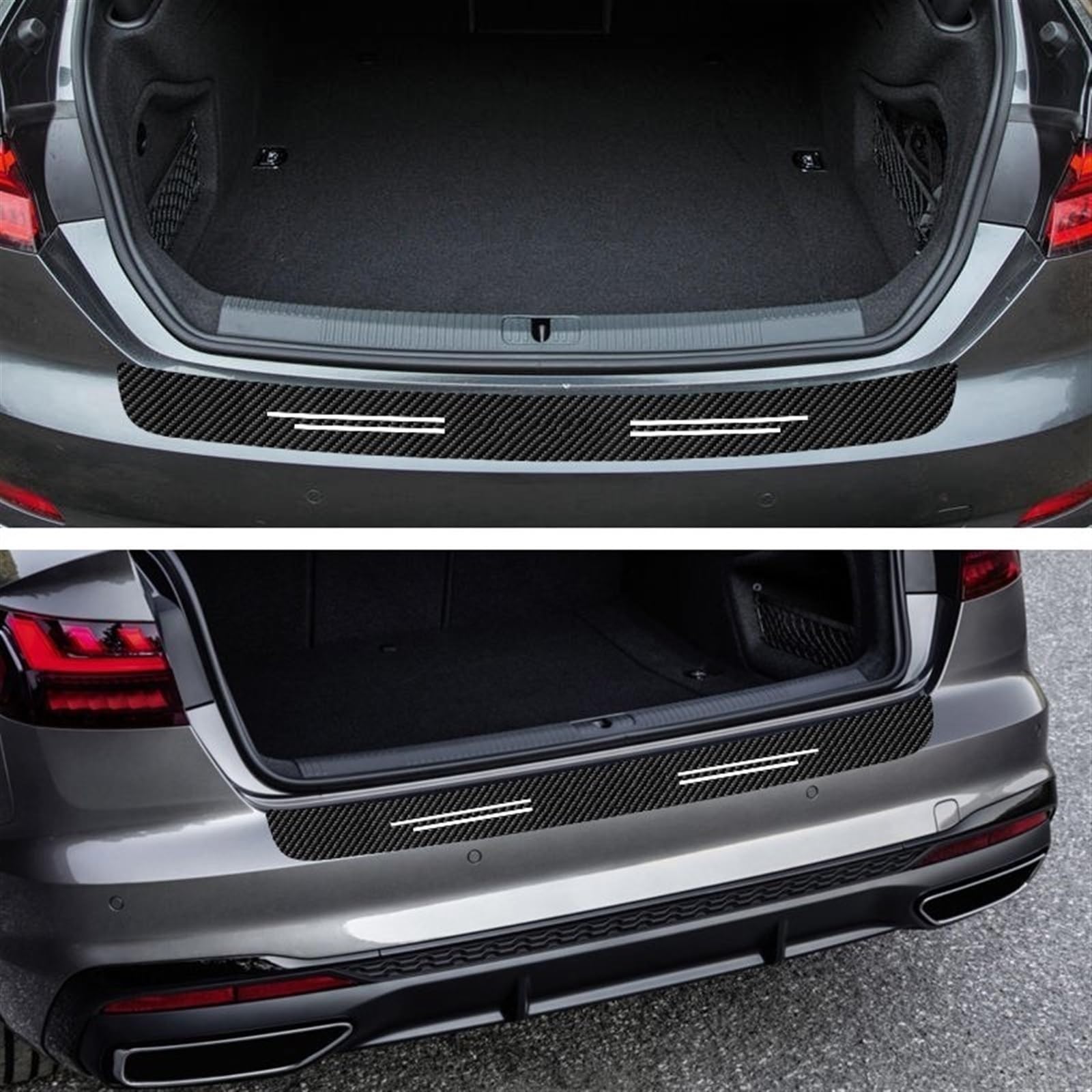 Adhesivo protector trasero para coche Para Focus 2018-2022, parachoques trasero de coche, pegatina fibra carbono, placa maletero, antiarañazos