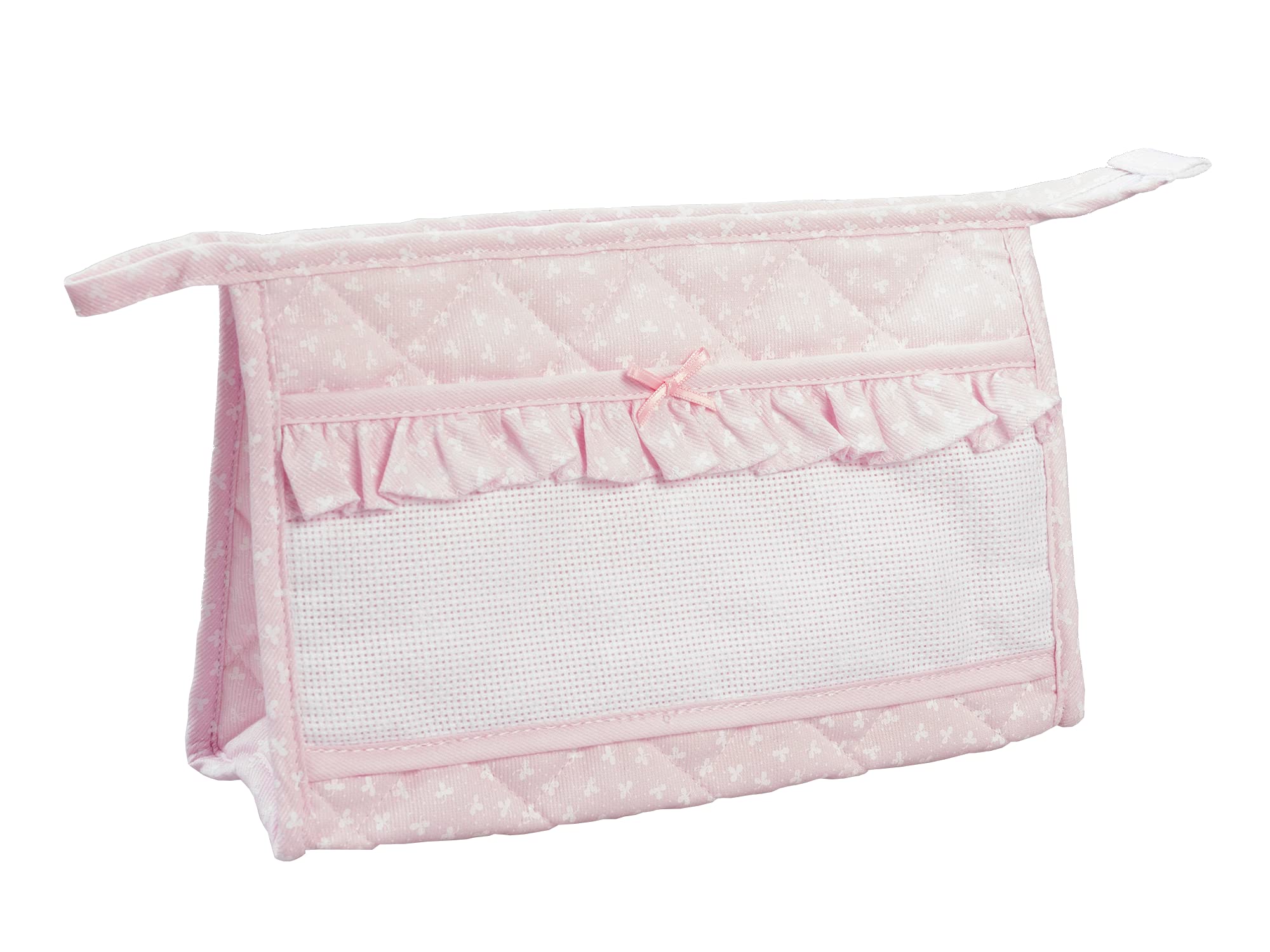 FILET - Ensemble de bain 3 pièces à broder, Peignoir Triangle, Trousse de toilette, Bavoir, Idée cadeau originale pour bébés, Made in Italy, Couleur Rose