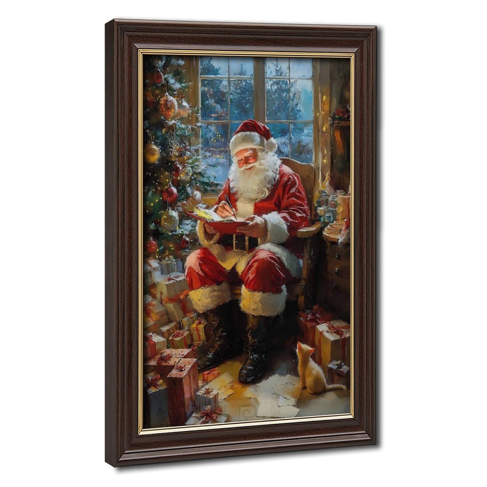 Bareronor Vintage Santa Claus Canvas Poster for Office Decor Gift