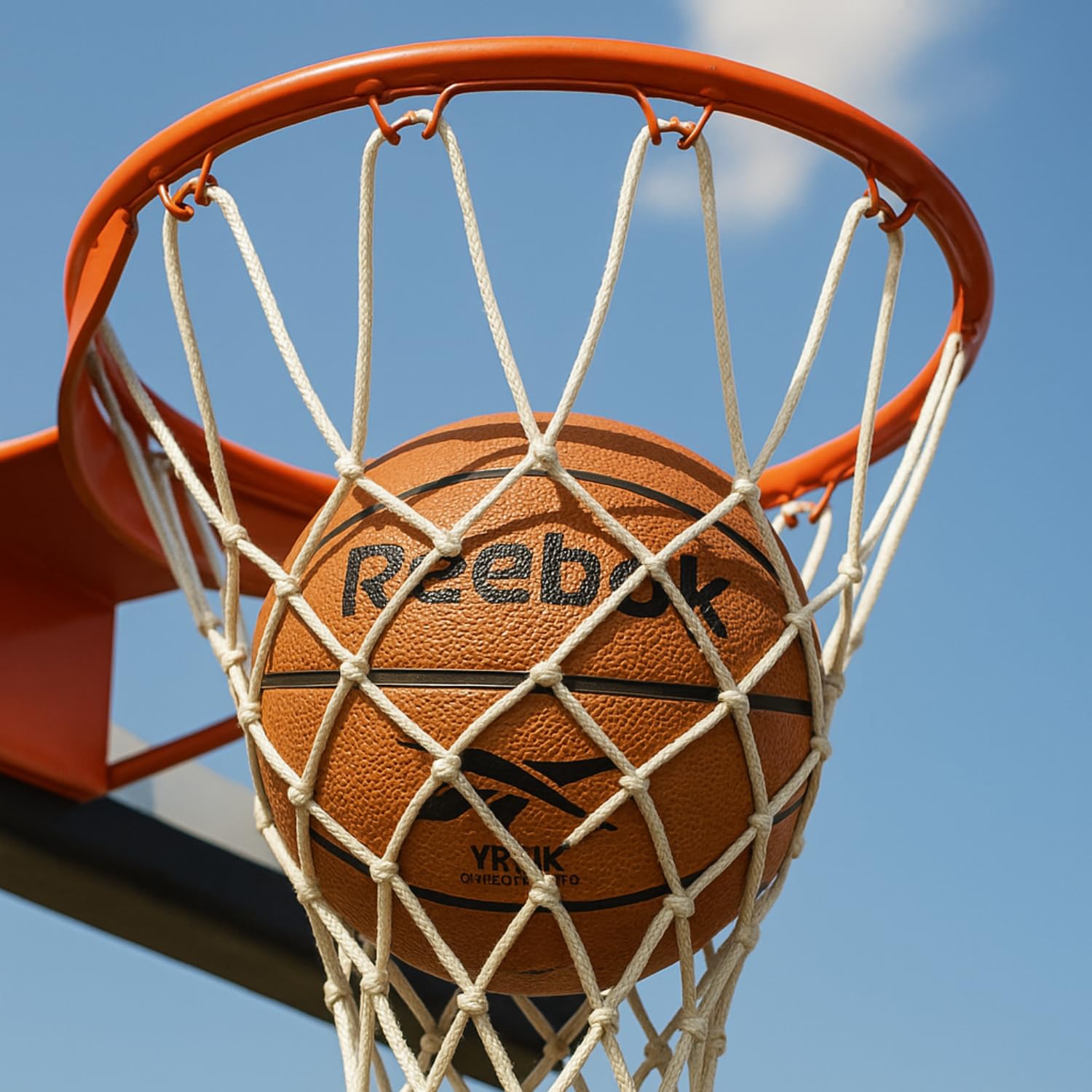 Reebok Balón de Baloncesto de tamaño Oficial, Piel compuesta, Mango Antideslizante, Mantiene la Forma Constante, Duradero para Juegos al Aire Libre