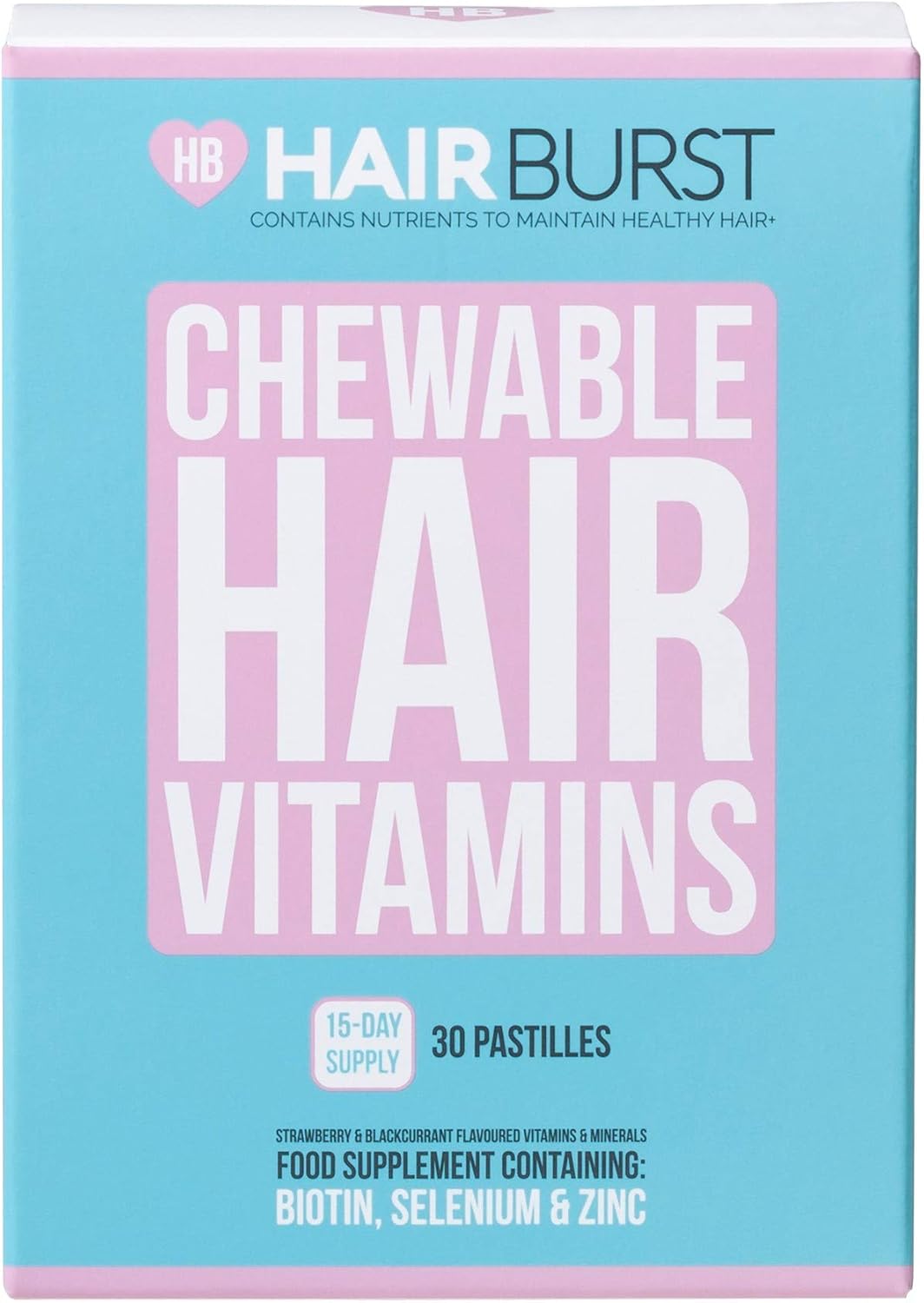 HAIRBURST Biotin Chew Vitamins 15 Day Supply 30 Gummies Hair Vitamins
