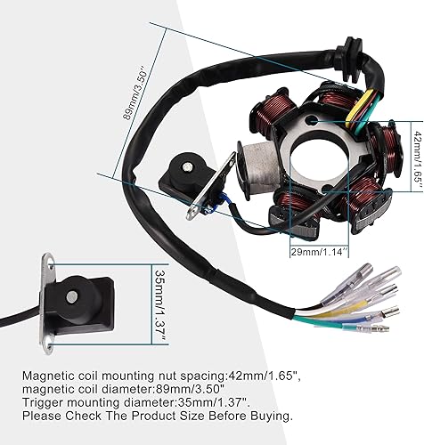 Miniatura 2 de GOOFIT Generador de encendido de estator magnético de 6 bobinas para GY6 50cc 70cc 90cc 110cc 125cc ciclomotor ATV Dirt Bike