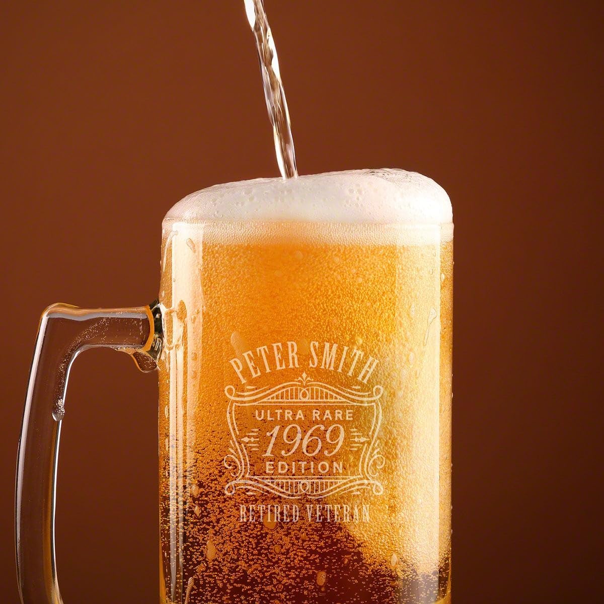 HomeWetBar Engraved Beer Mugs Set of 4 - Oakmont Beer Glasses