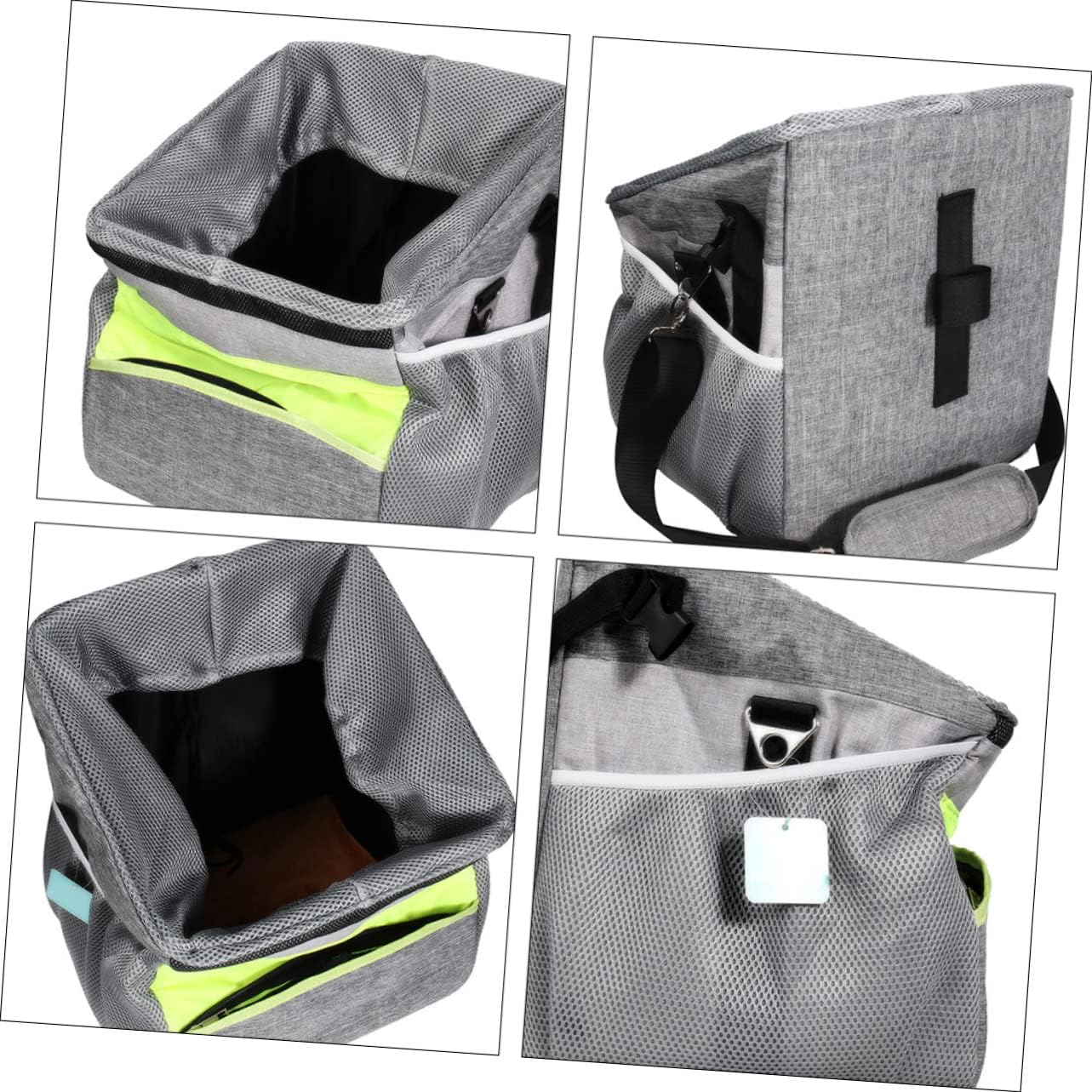 HEMOTON Detachable Breathable Oxford Cloth Bike Pet Carrier Stylish Gray Folding Pet Basket for Dogs and Cats Spacious Design for Comfort and Easy Storage