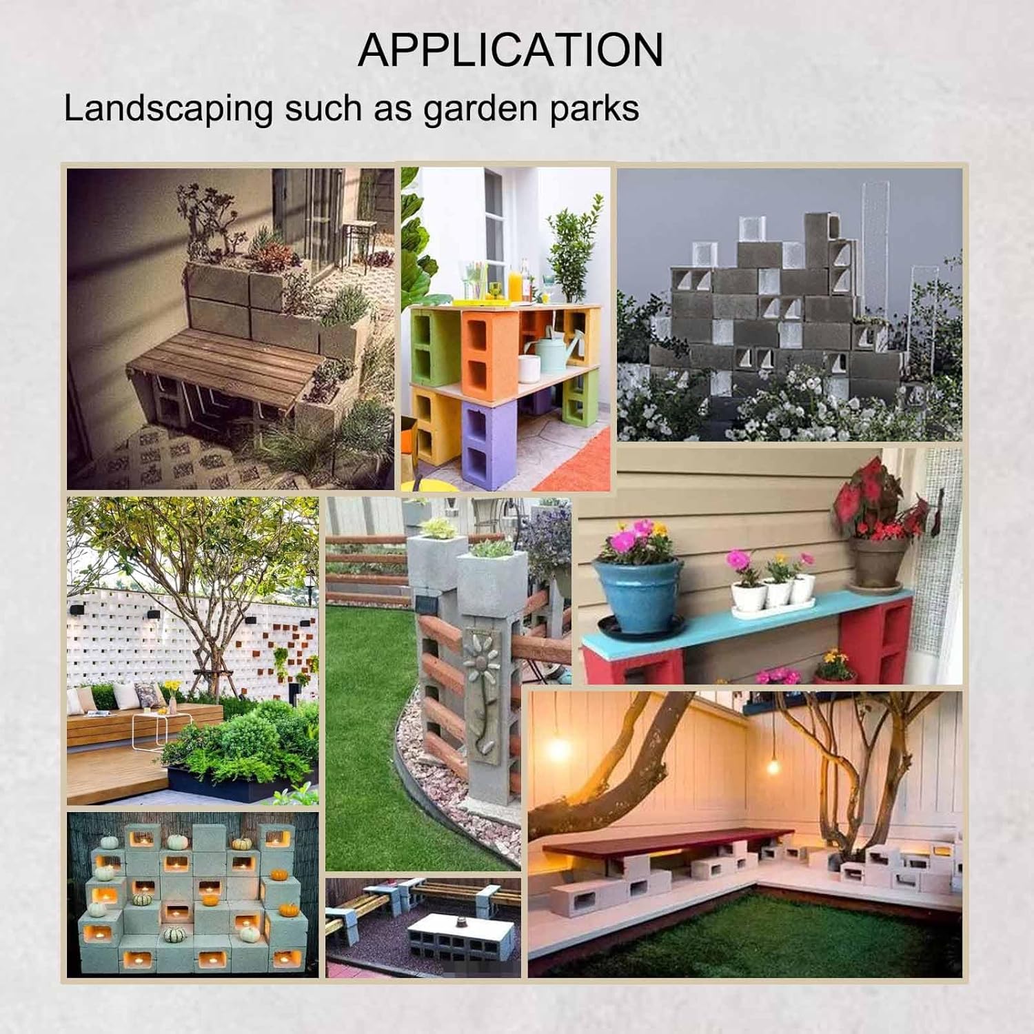 INTBUYING Concrete Hollow Brick Mold, Concrete Brick Making Tool, Manual Hollow Soil Block Forming Tool for DIY Constructing Garden Borders, Flower beds, Fence Walls and Landscaping Decorations