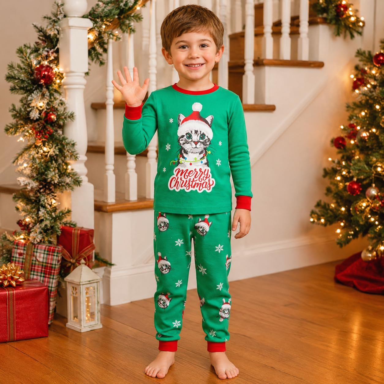 Kids Christmas Pajamas Toddler Boys Girls Sleepwear 2 Piece Pjs Clothes Set