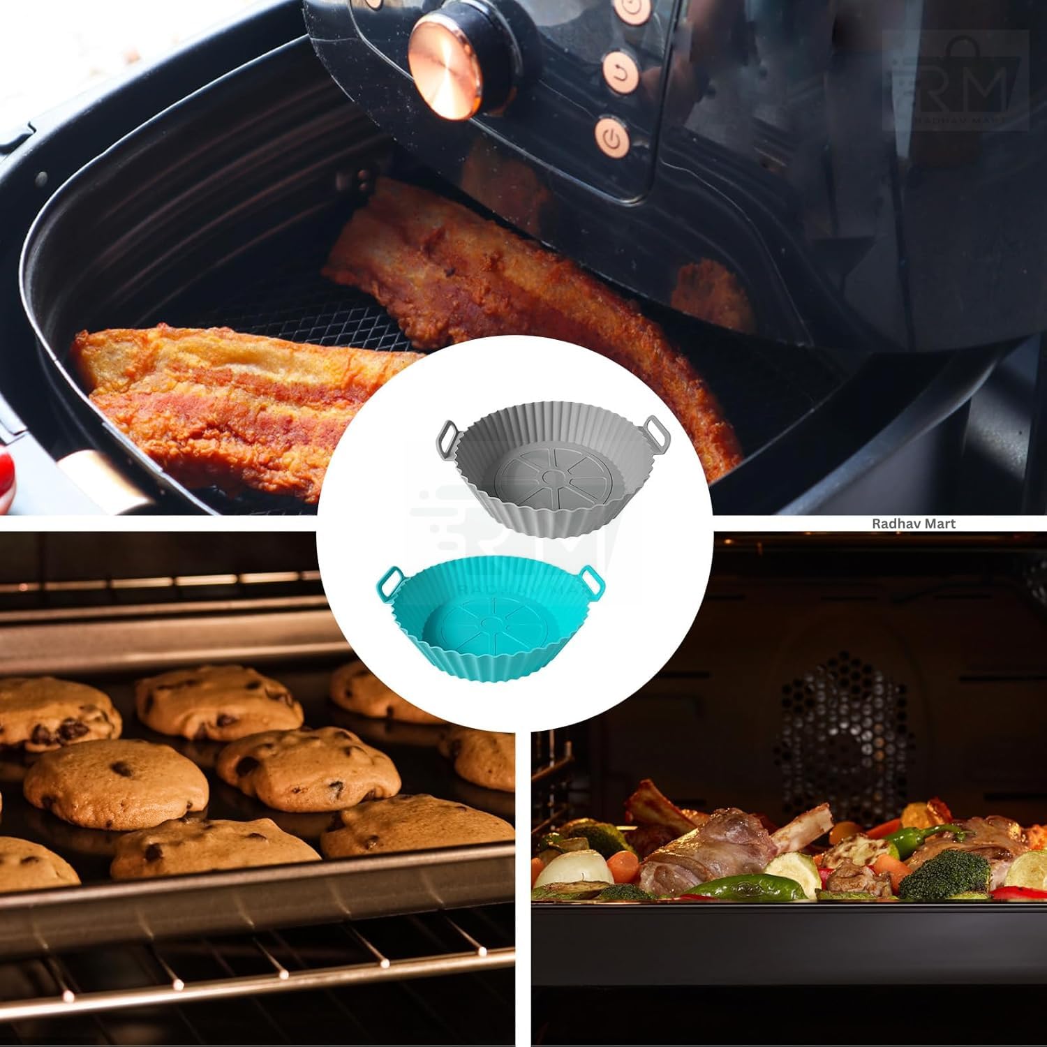 Silicone Air Fryer Liners - Reusable & Nonstick -8