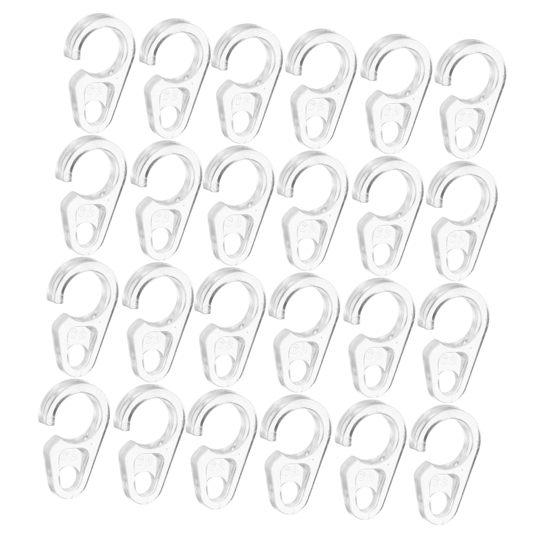 SOLUSTRE 50Pcs Heavy Duty Curtain Hooks for Ceiling Track Reinforced Connectors for Rings for Bathrooms Bedrooms and Living Rooms Smooth Surface