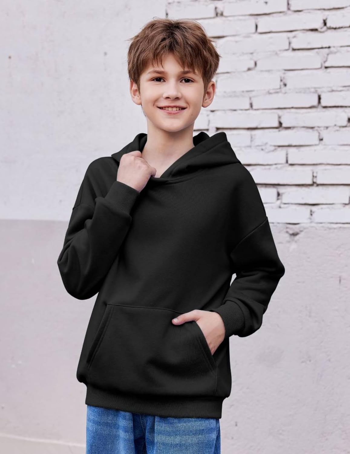 Arshiner Boys Hooded Sweatshirt Fleece Pullover Long Sleeve Warm Hoodies with Pocket for Kids 5-14 Years - Image 2