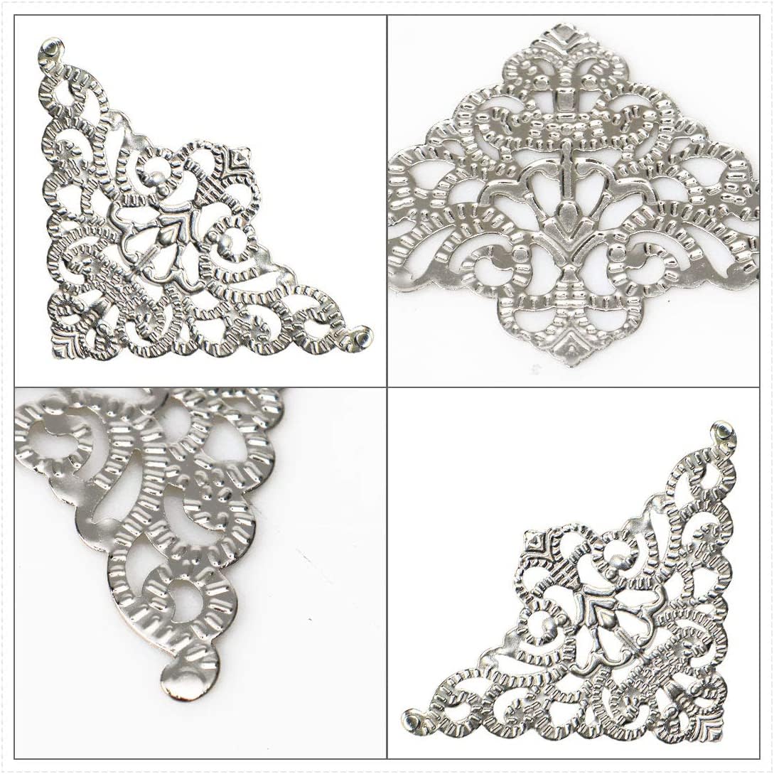 Borde Protector Bronce, Esquina Libro Mesa Escritorio(Silver Tone)