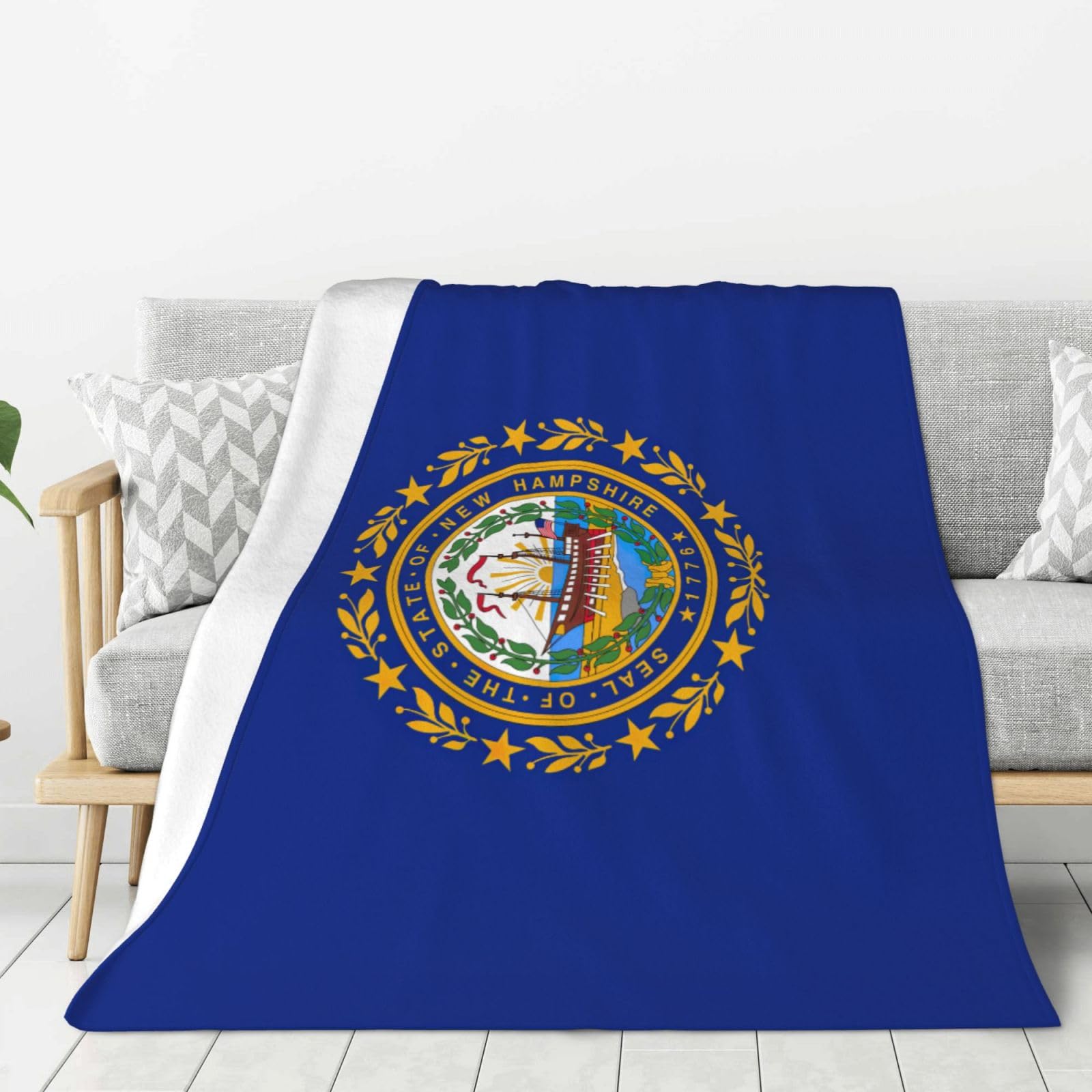 Couverture drapeau New Hampshire chaude et douce pour lit et canapé