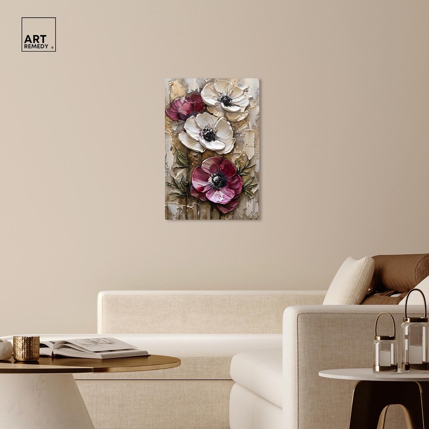 Art Remedy Withered Blossoms Canvas Farmhouse Floral Art, Gallery Wrapped, 24" x 36"