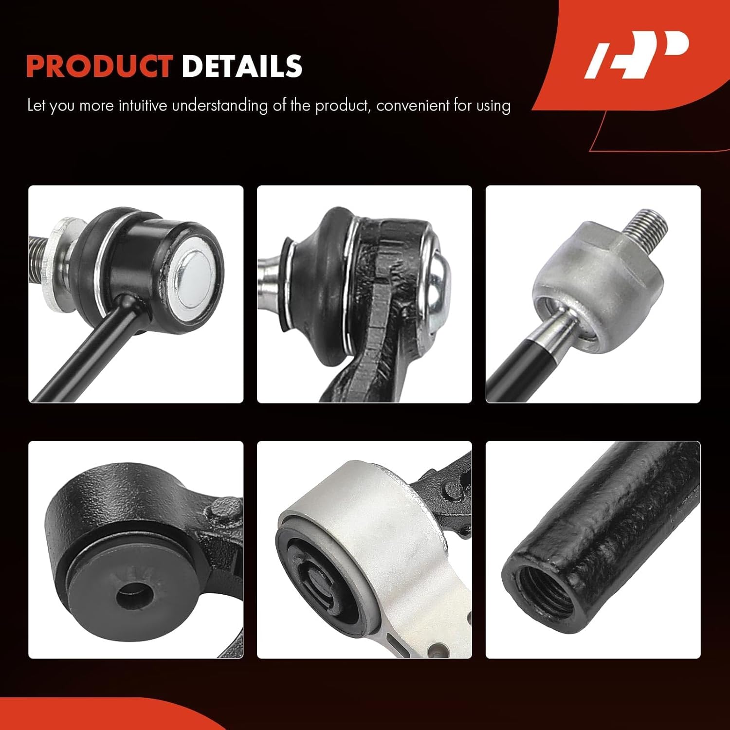 A-Premium Set of 8, Front Lower Control Arm, Sway Bar Link, Inner Outer Tie Rod End, Compatible with Ford Taurus 2012-2016, Flex 2012 2014-2015 & Lincoln MKS 2012-2013, MKT 2012-2016