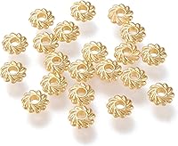 Vista 9 de BENECREAT 108 cuentas espaciadoras de disco de latón de 9 estilos, 4/6/0.315 in, oro, plata, oro rosa, espaciadores de metal planos para pulseras