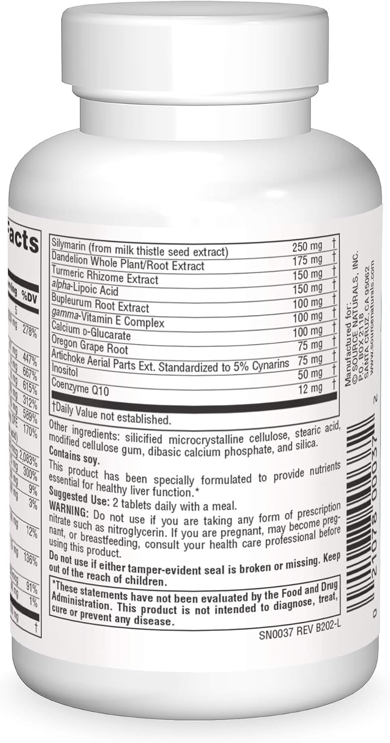 Source Naturals Liver Guard - Silymarin, CoQ10, N-Acetyl Cysteine Complex - 30 Tablets : Health & Household