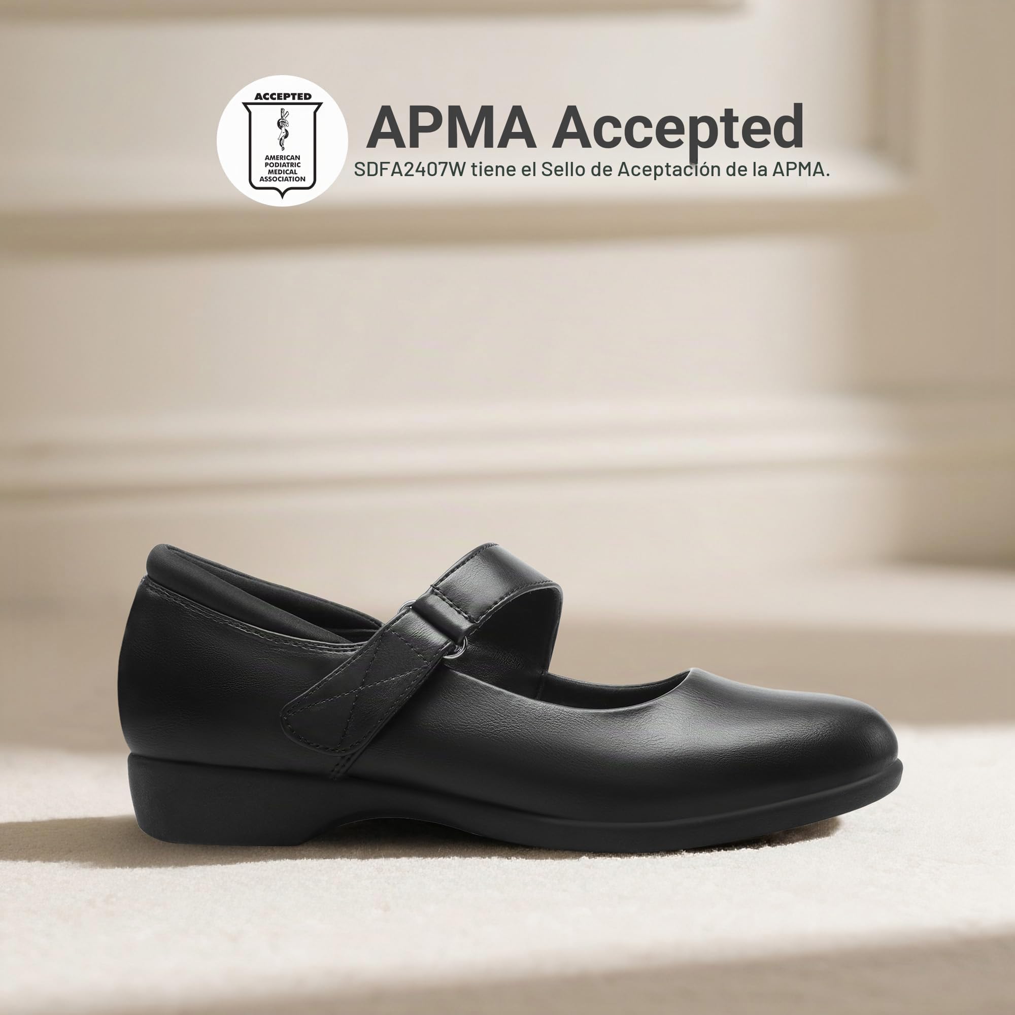 DREAM PAIRS Zapatos Planos Mujer Mary Jane Bilarinas Comodos Elegentes,Size 40,Negro,SDFA2407W,Size 40,Negro,SDFA2407W