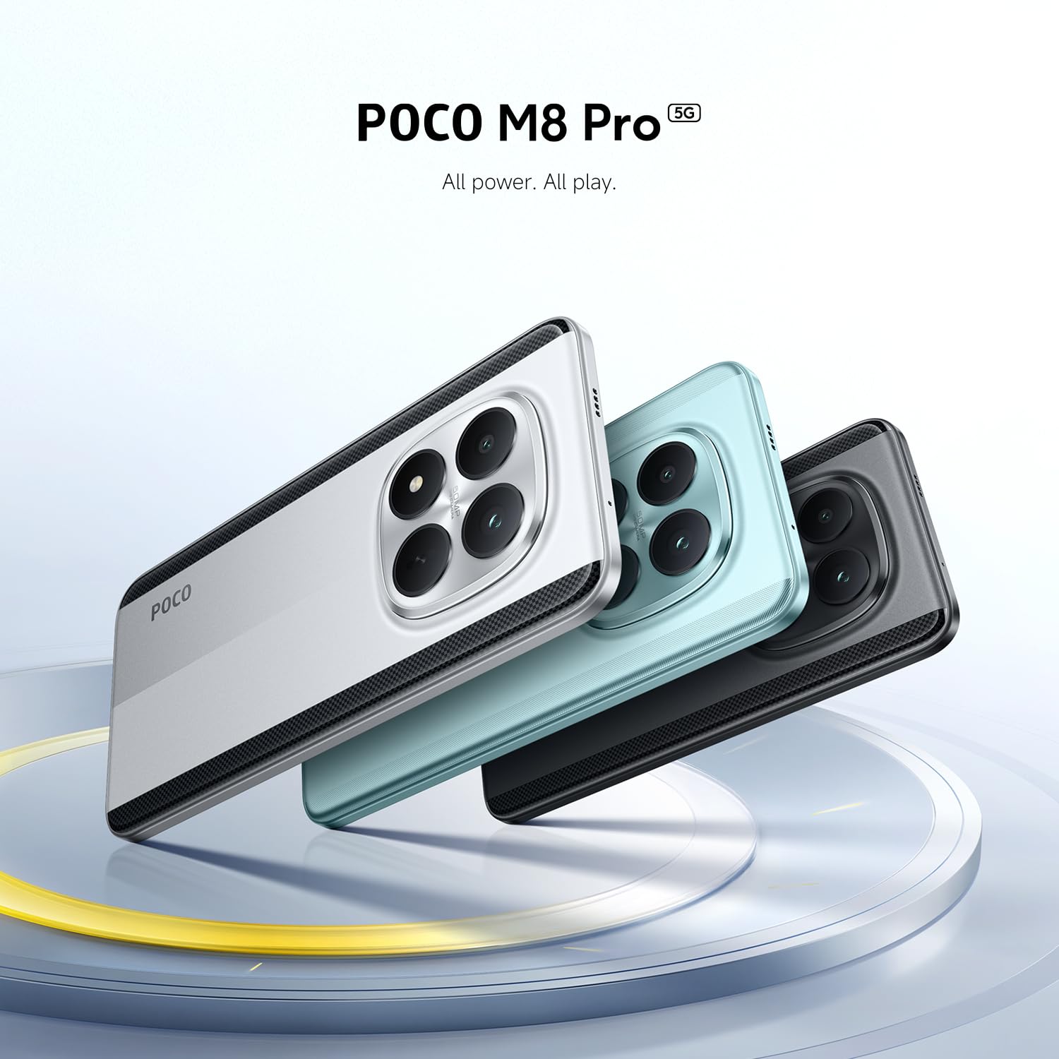 Xiaomi POCO M8 Pro 5G, Smartphone 12+512GB, Display AMOLED CrystalRes 6,83" 1.5K, Snapdragon® 7s Gen 4, Fotocamera 50MP Light Fusion 800 con OIS, IP68, Nero, Garanzia 2 anni, Caricatore non incluso