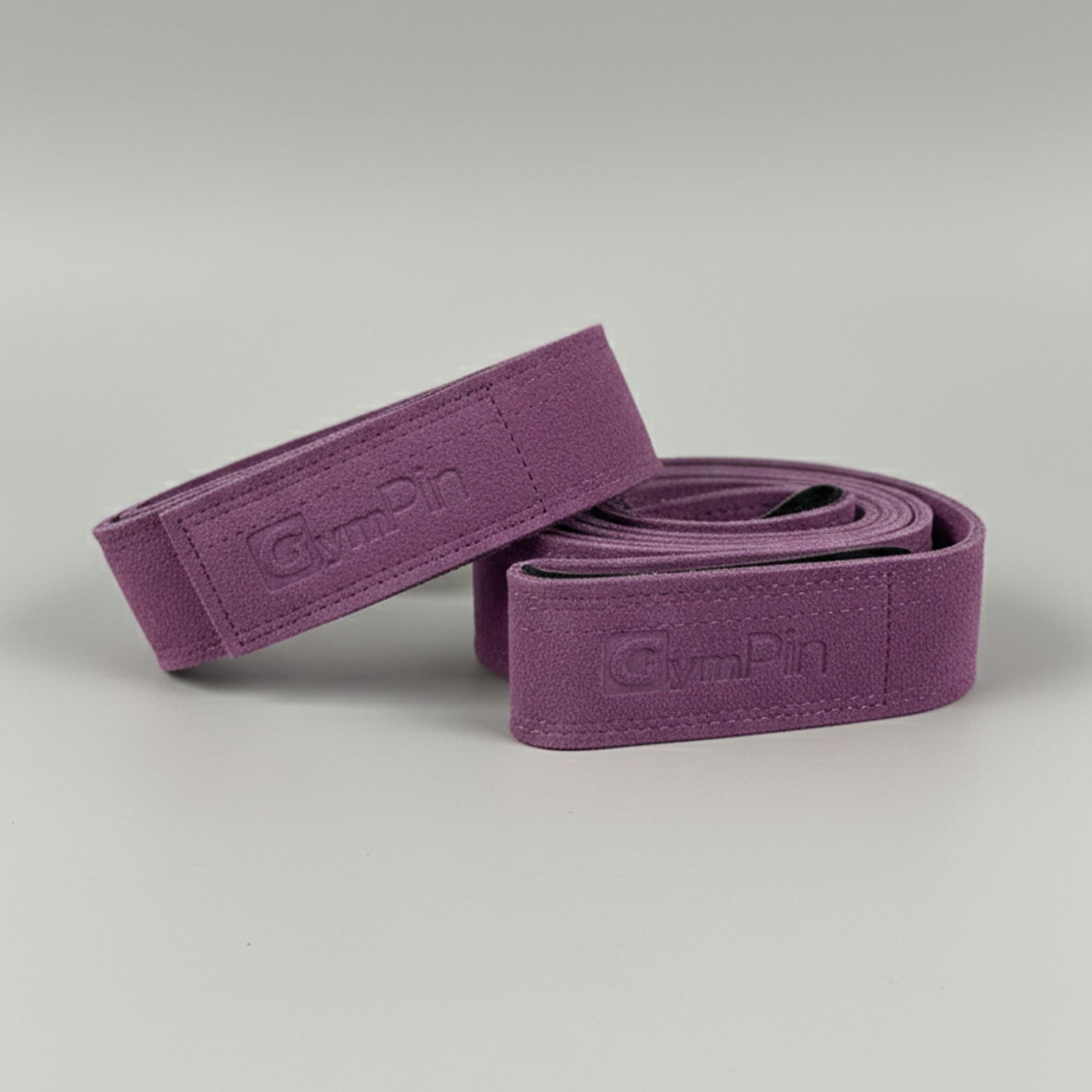 GymPin Padded Leather Weight Lifting Straps, Genuine Double-Ply Leather, 59cm Length, 4cm Width, (Pink)