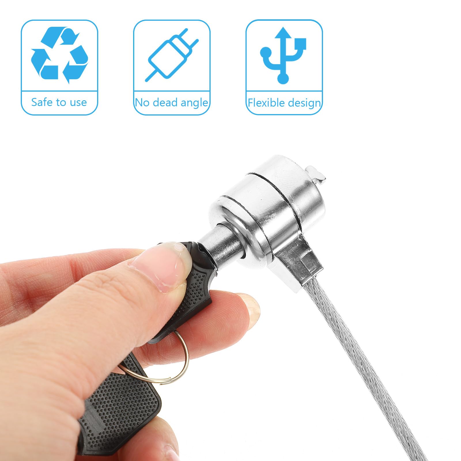 Lucchetto per Laptop in Lega 2 Set Design Flessibile e Facile da Usare, Cavo di Sicurezza Portatile per Protezione del Computer
