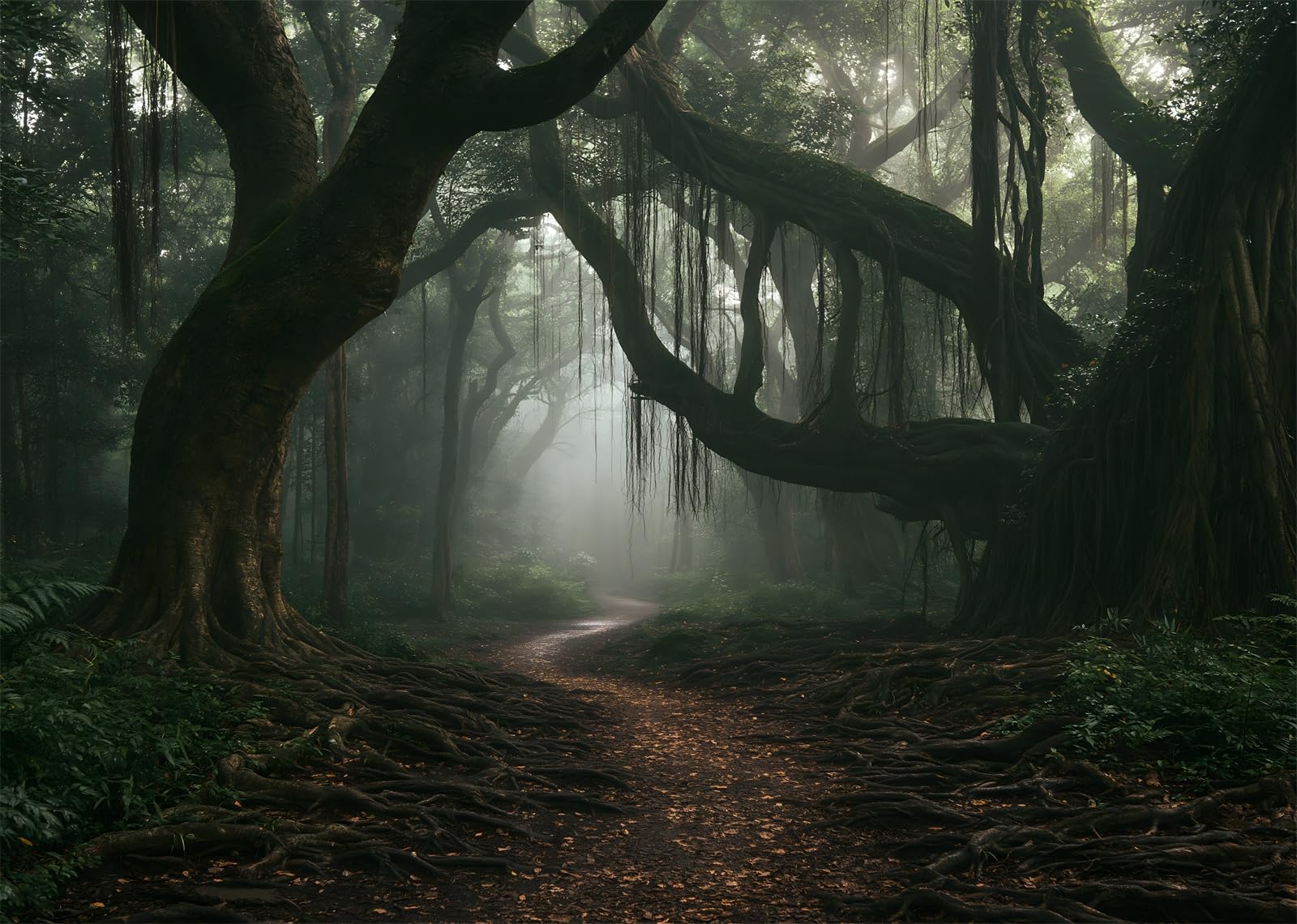 20x10FT (6x3m) Sentiero Soleggiato Foresta Sfondo Fotografico