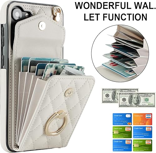 Miniatura 9 de Asuwish Funda de teléfono para Samsung Galaxy S23 5G con protector de pantalla de vidrio templado y correa para la muñeca con bloqueo RFID,