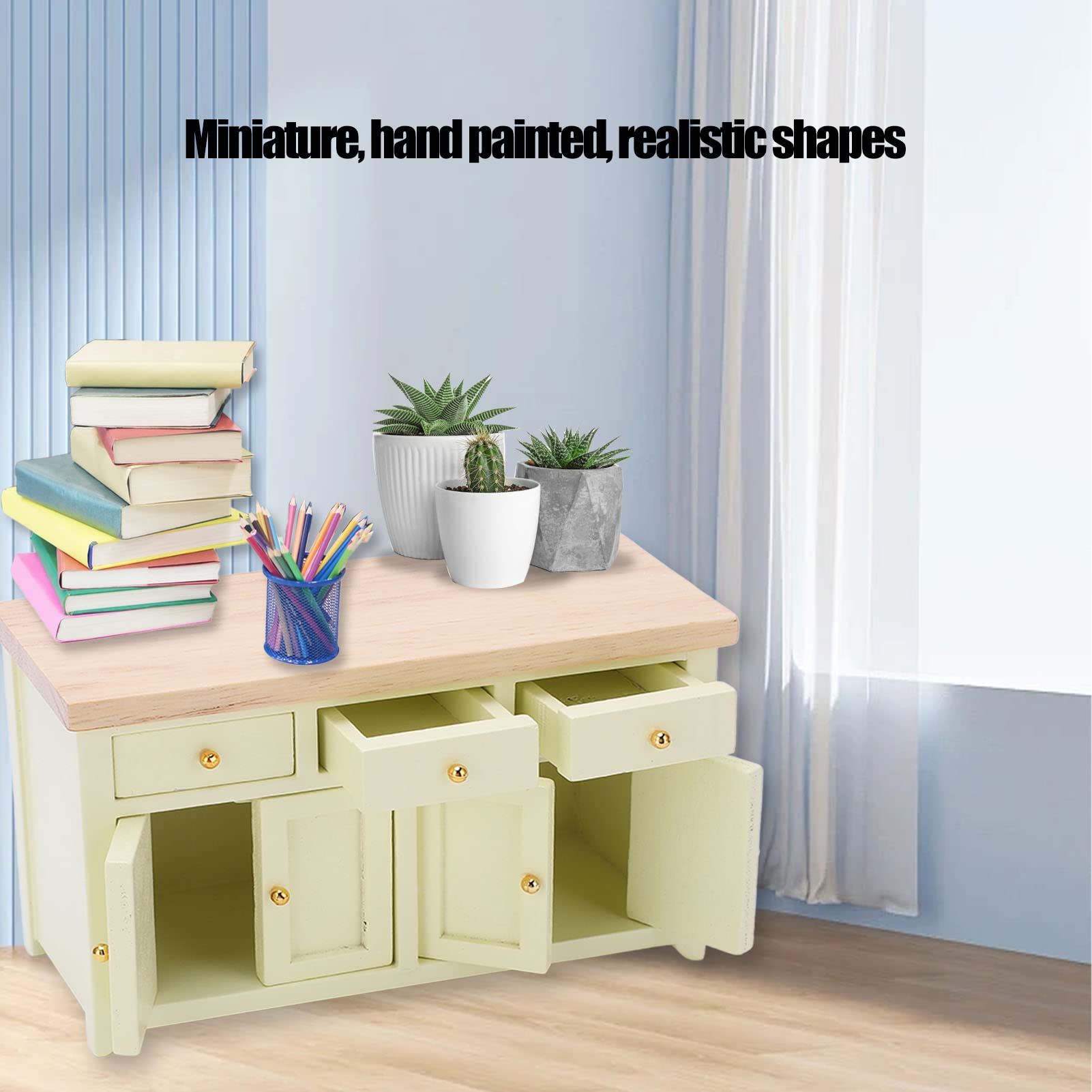 Armoire De Maison De Poupée à L'échelle 1:12, Meubles De Maison De Poupée En Bois De Bouleau Miniature Pour Salon, Maison De Poupée, Meuble De Rangement, Meubles Pour Maison De Poupée, Cuisine