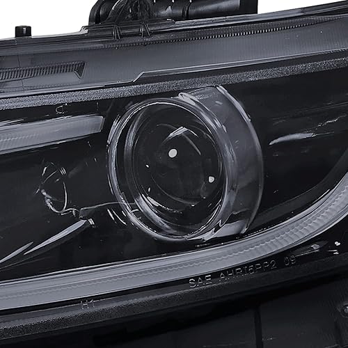 Miniatura 7 de Faros proyectores para Honda Civic 2 de 4puertas, de doble corona, con LED R8 DRL., Gris
