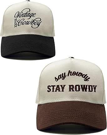 Funky Junque Trucker Hat Vintage Two-Tone Snapback Baseball Cap With Embroidered Design - Let Me Ask