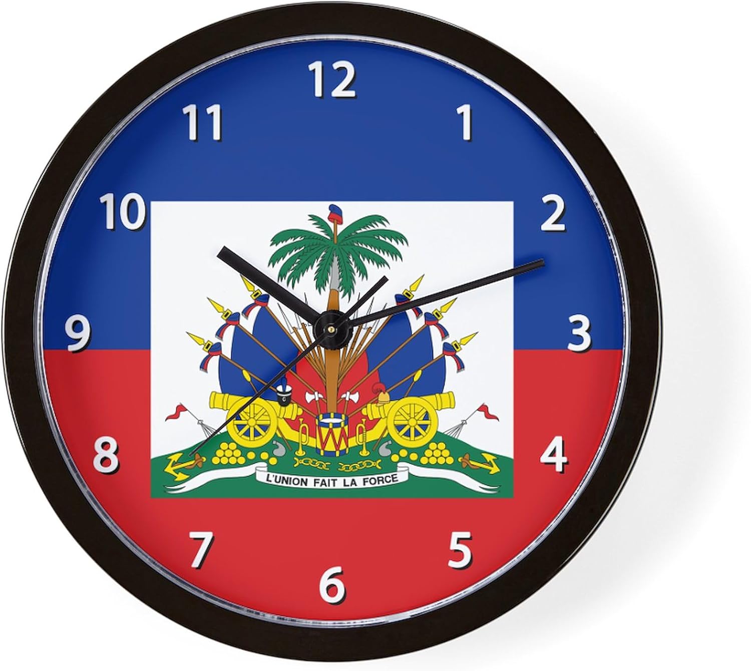 CafePress Haiti Flag 10" Wall Clock for Livingroom, Kitchen, or Office