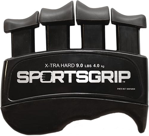 SPORTSGRIP Ejercitador de manos y dedos (XTRA duro - 9 libras8.8 lbs) - El mejor fortalecedor ergonómico de dedos para mejorar el agarre para todos